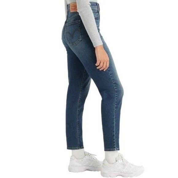 Levi's High Waisted Mom Jeans Dark Blue (Moving Target) 28X29 NWT - Picture 2 of 3